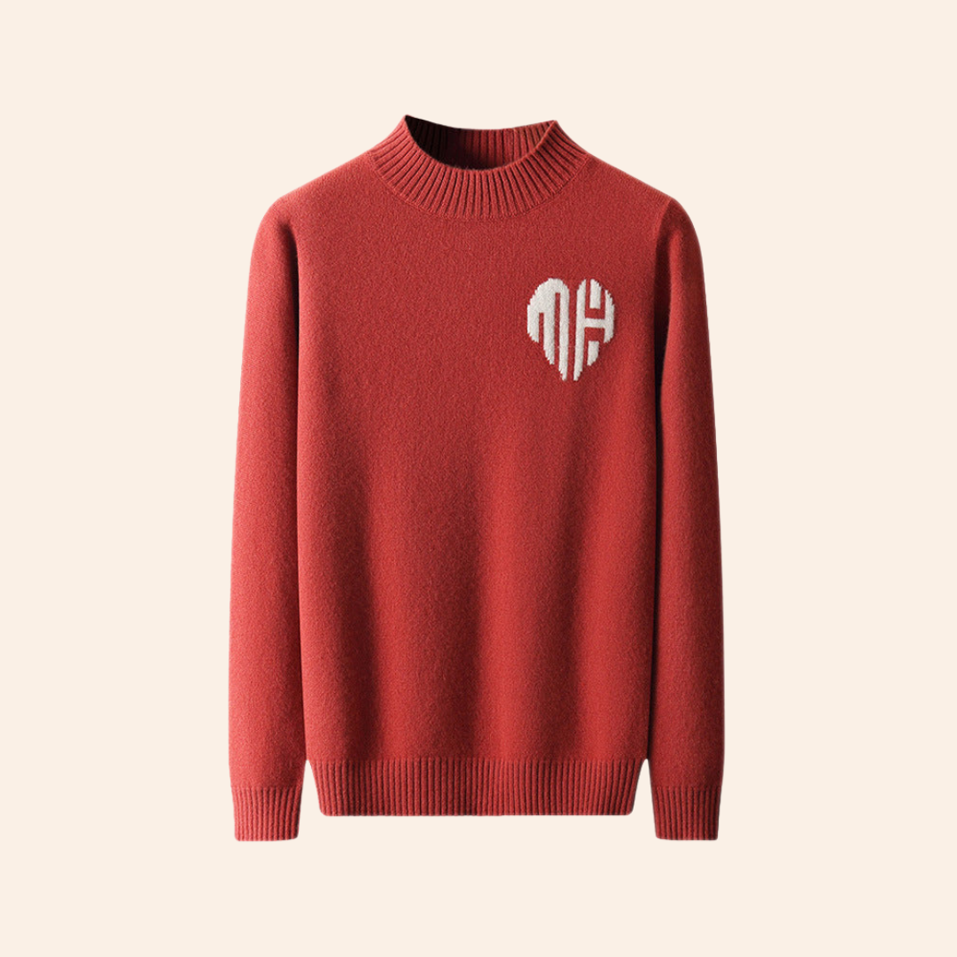 Laurent™ | PULL COEUR 100% CACHEMIRE