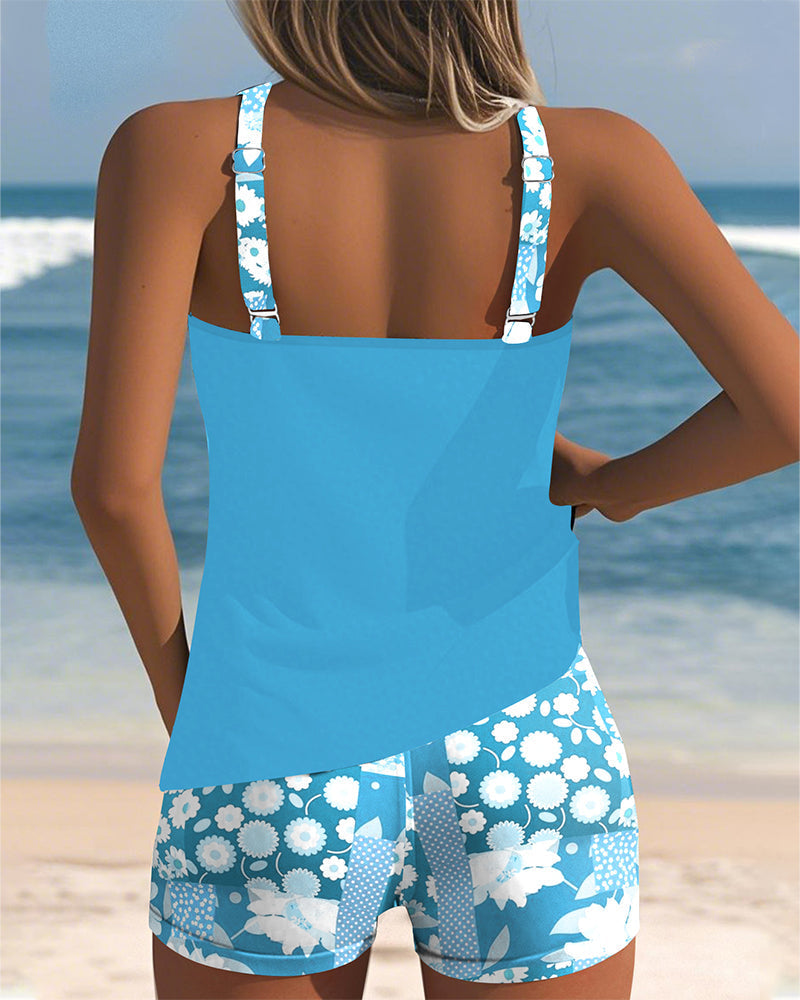 SABRINA | Maillot de Bain Deux Pièces avec Coupe Confortable et Style Floral de Plage