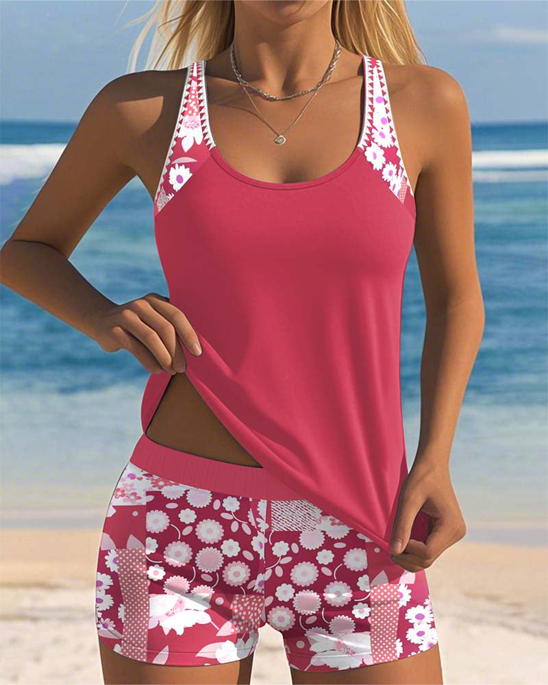 SABRINA | Maillot de Bain Deux Pièces avec Coupe Confortable et Style Floral de Plage