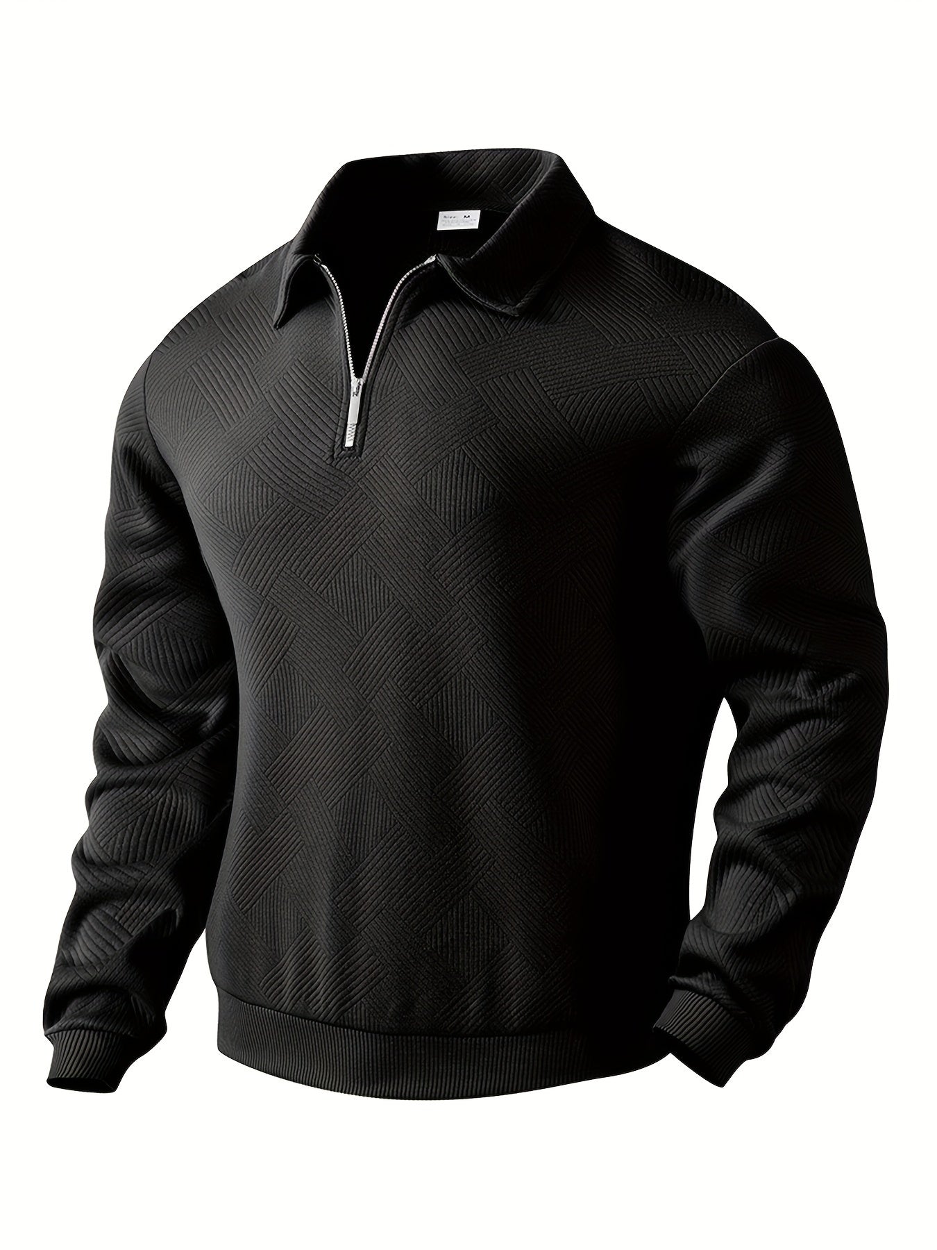 Elliot - Retro Zip-Up Sweater with Geometric Design