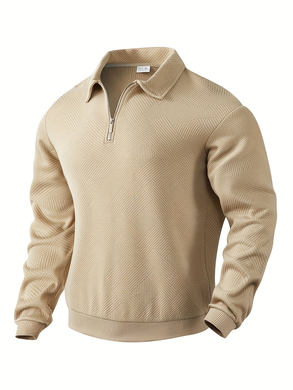 Elliot - Retro Zip-Up Sweater with Geometric Design