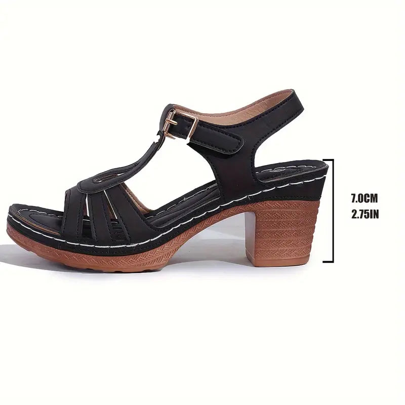Elisa | Sandales orthopédiques à la mode avec semelle plateforme épaisse