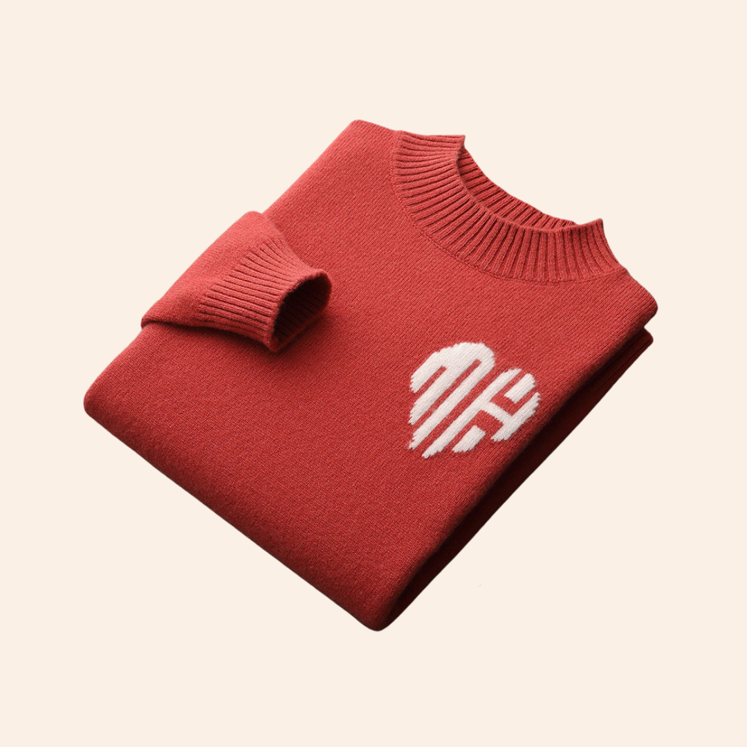 Laurent™ | PULL COEUR 100% CACHEMIRE