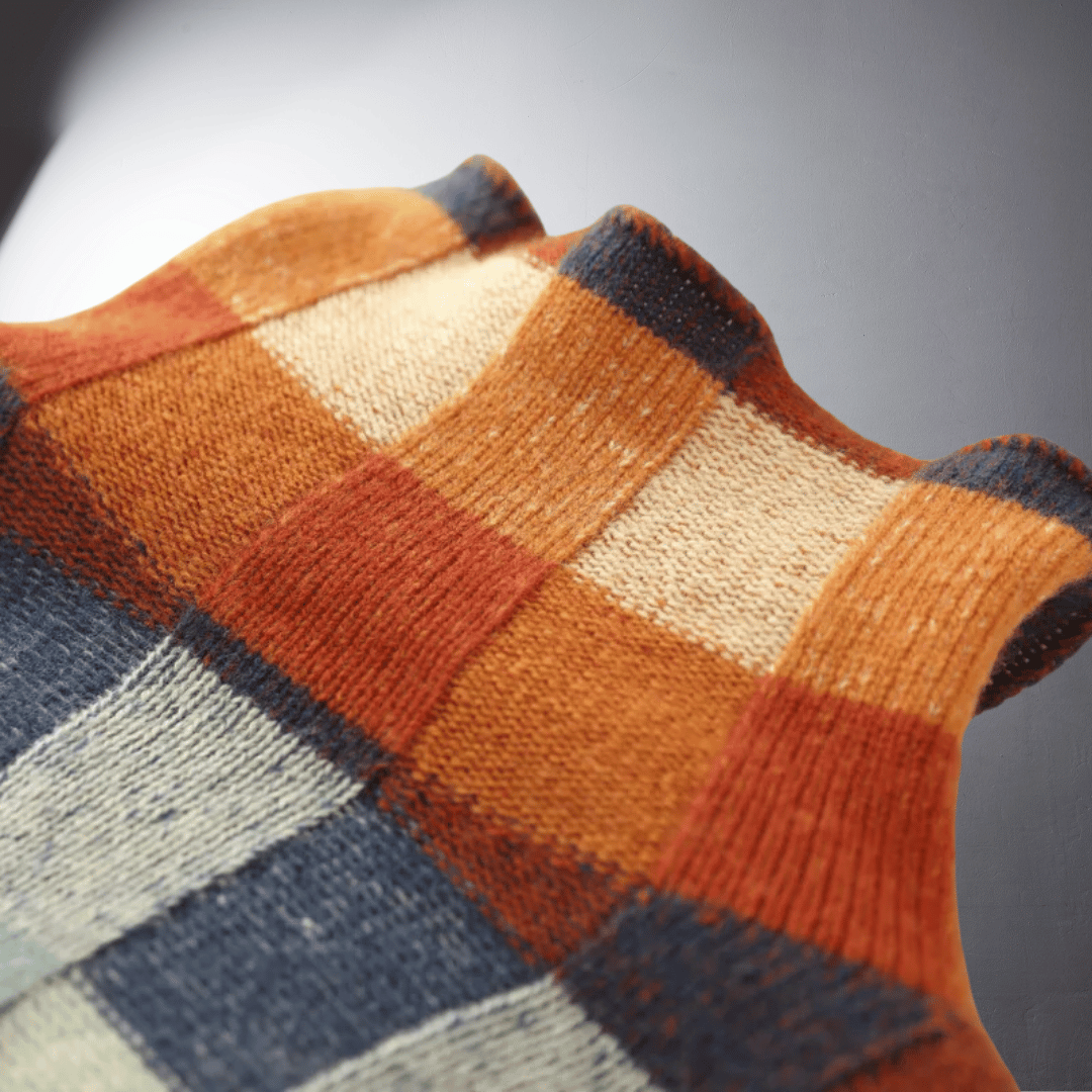 Laurent™ | Pull en Coton à Motif Carré Coloré