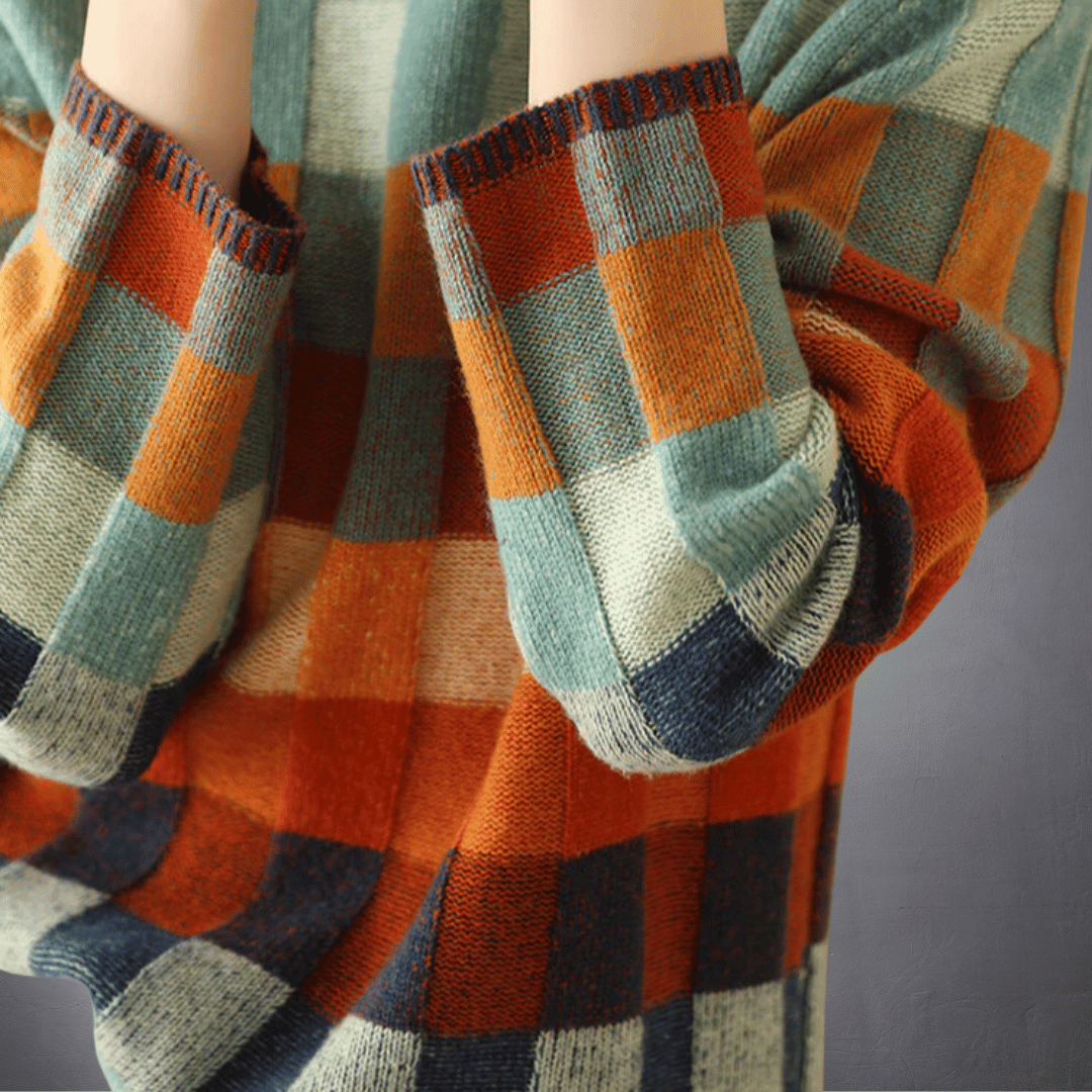 Laurent™ | Pull en Coton à Motif Carré Coloré