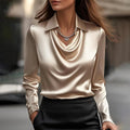 Malvina - Blouse Élégante En Satin Avec Décolleté Drapé