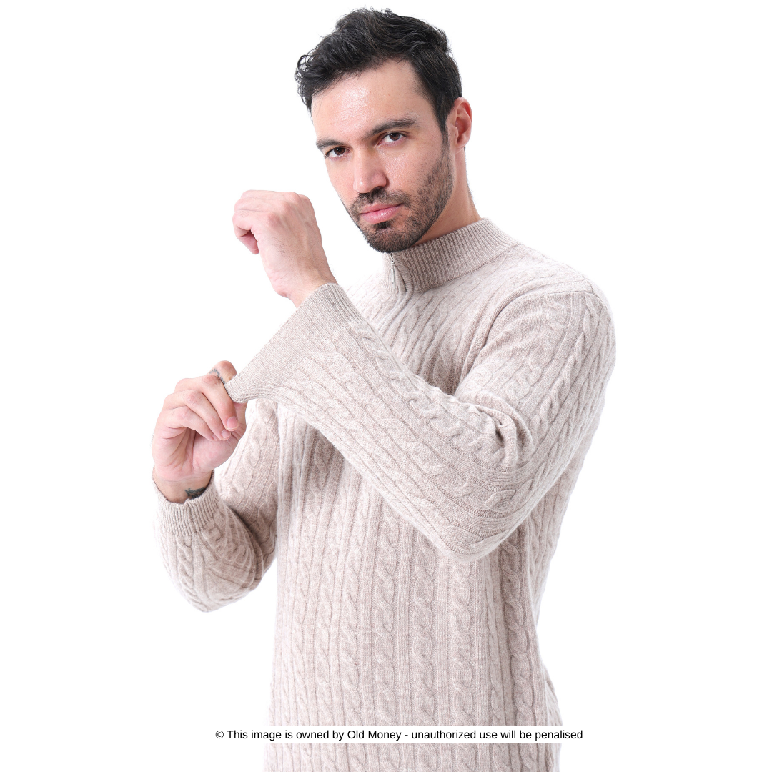Laurent™ | Demi-zip tissé 100 % cachemire