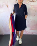 Hanneke™ | Robe unie à col en V