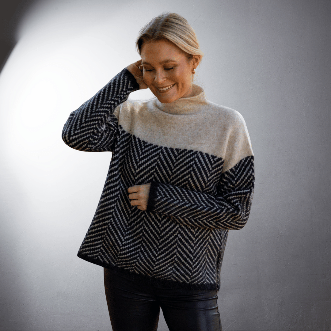 Laurent™ | Pull en Maille Herringbone Élégante