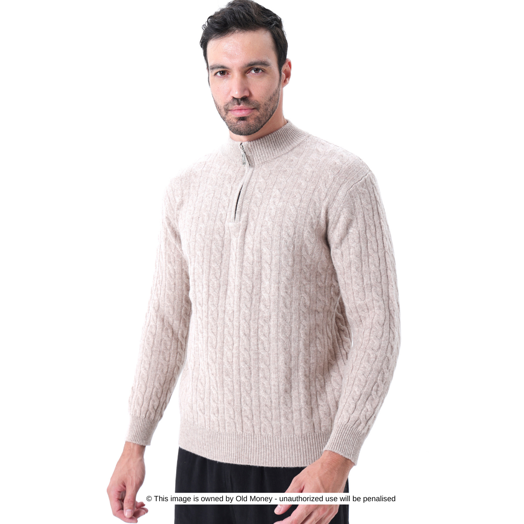 Laurent™ | Demi-zip tissé 100 % cachemire