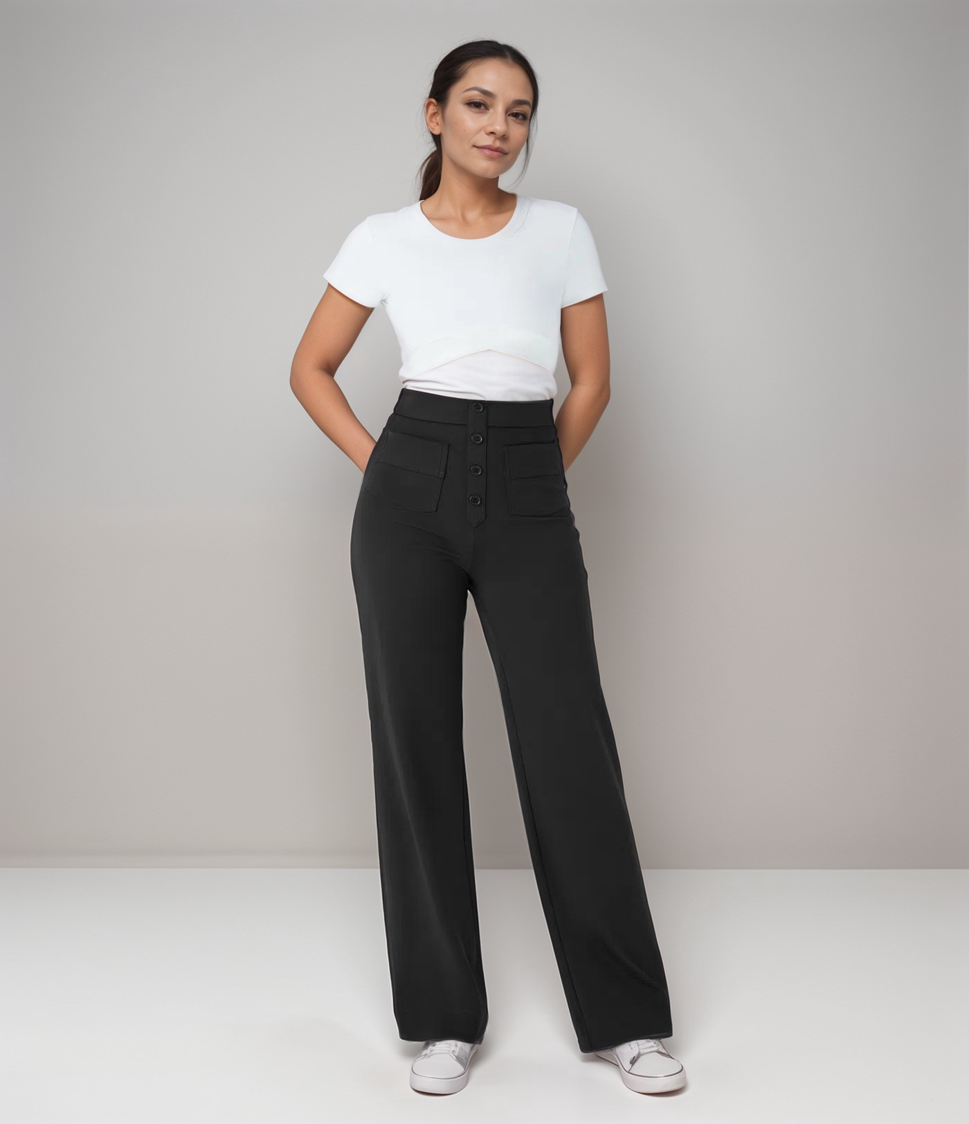 Noémie - Pantalon élastique taille haute | 1+1 GRATUIT