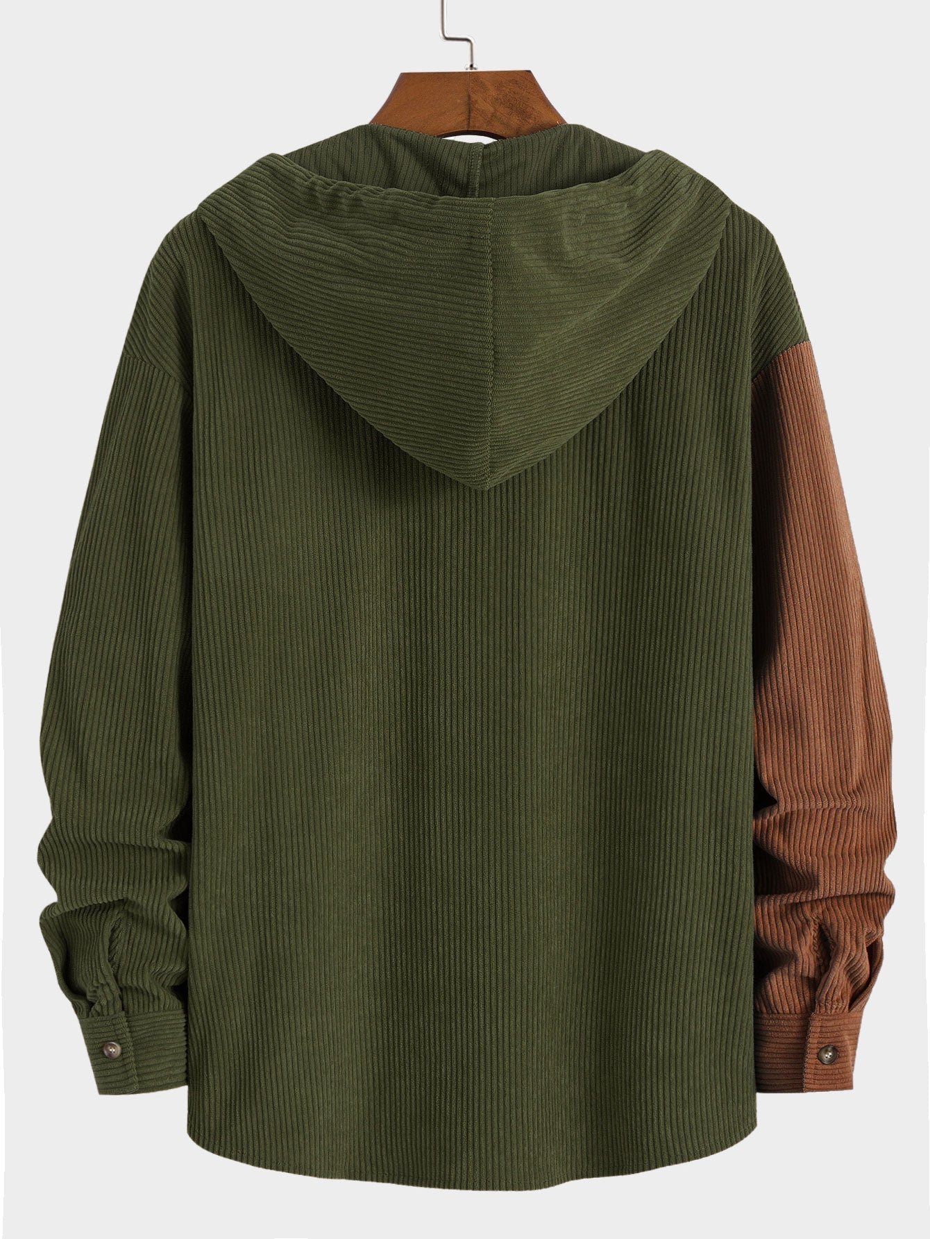 Laurent™ - Chemise à capuche en corduroy colorblock