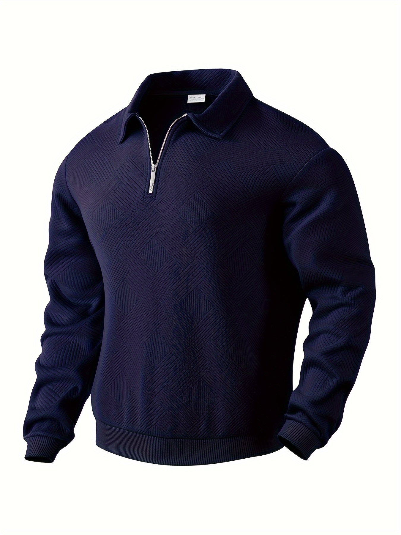 Elliot - Retro Zip-Up Sweater with Geometric Design