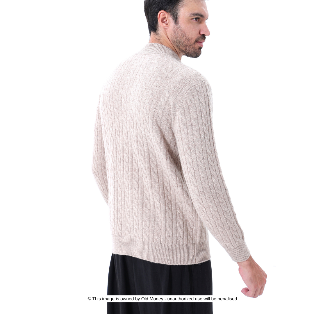 Laurent™ | Demi-zip tissé 100 % cachemire