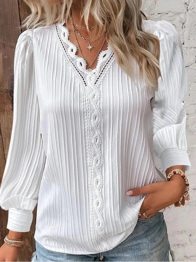 Emma - Blouse en Chiffon avec Dentelle