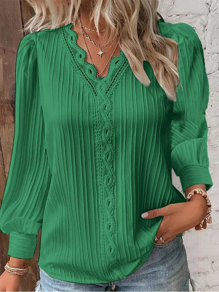 Emma - Blouse en Chiffon avec Dentelle