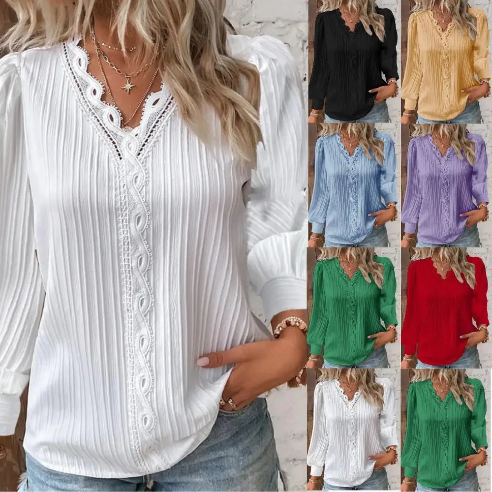 Emma - Blouse en Chiffon avec Dentelle
