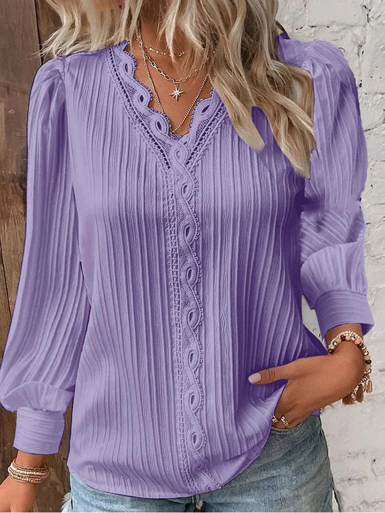 Emma - Blouse en Chiffon avec Dentelle