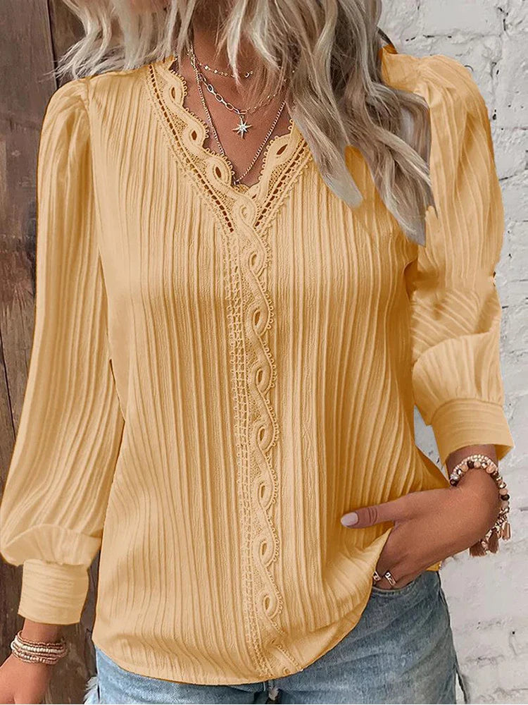 Emma - Blouse en Chiffon avec Dentelle