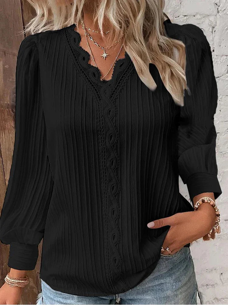 Emma - Blouse en Chiffon avec Dentelle