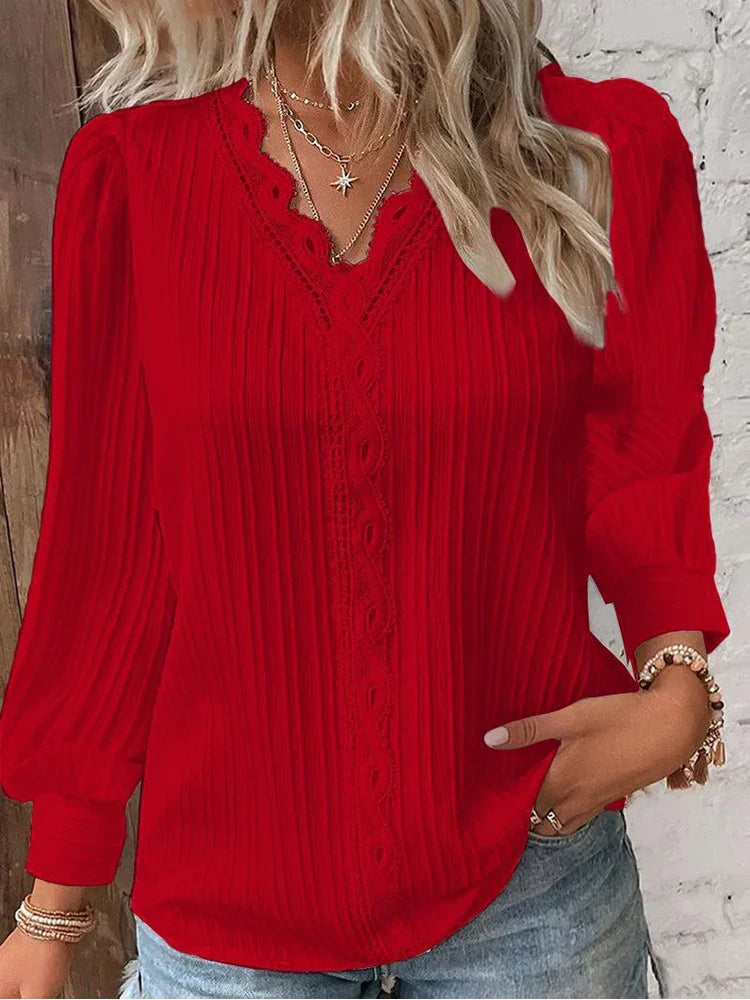 Emma - Blouse en Chiffon avec Dentelle