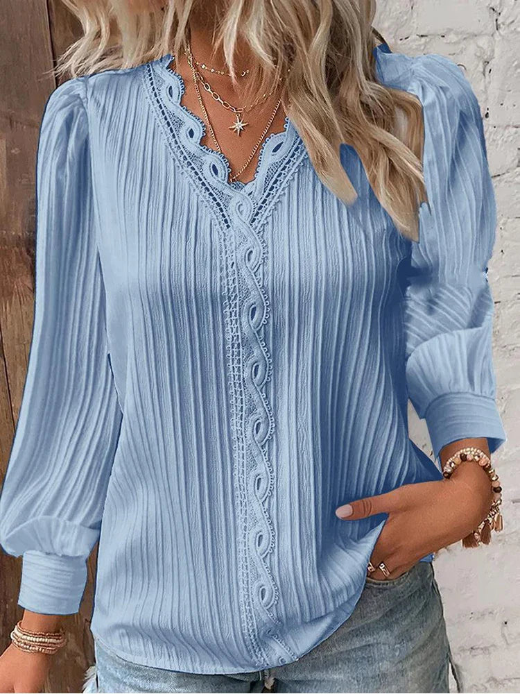 Emma - Blouse en Chiffon avec Dentelle