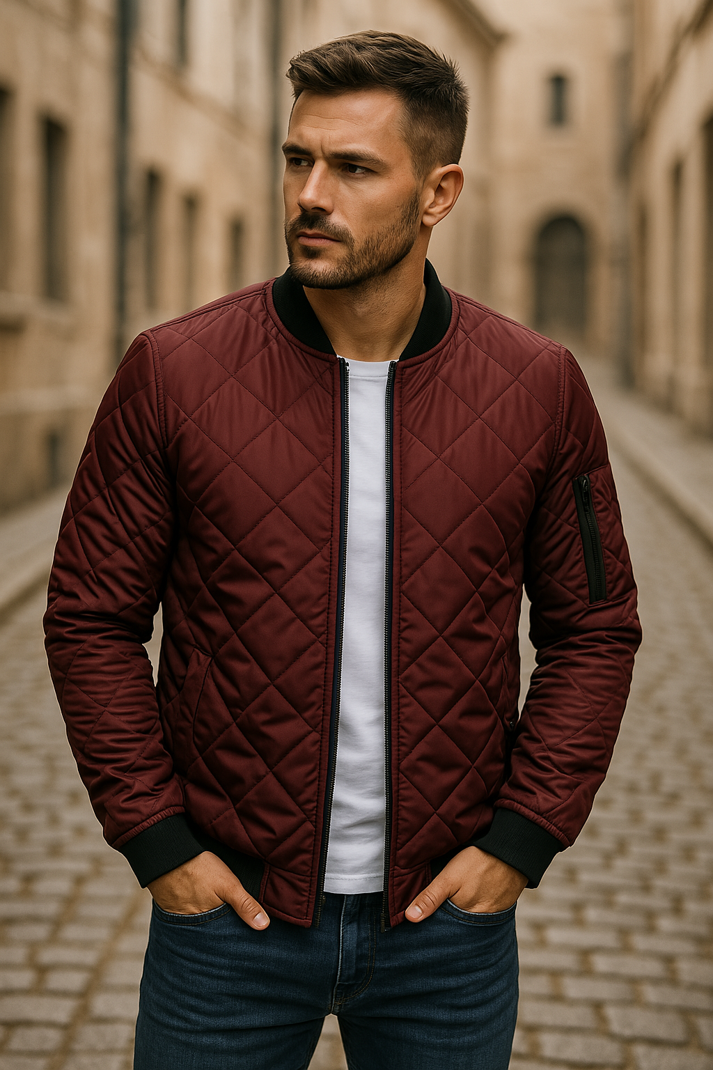 Han - Veste en Coton avec Motif en Losange
