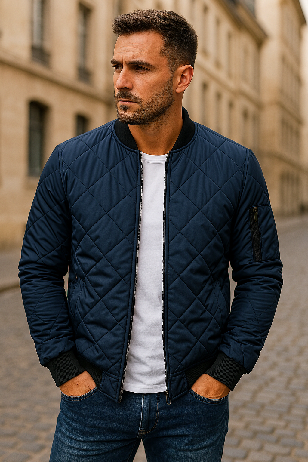Han - Veste en Coton avec Motif en Losange
