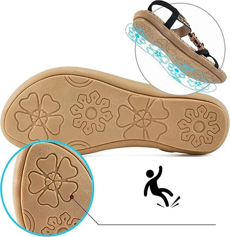 Colella | Sandales élégantes décorées de fleurs et d'un papillon en strass