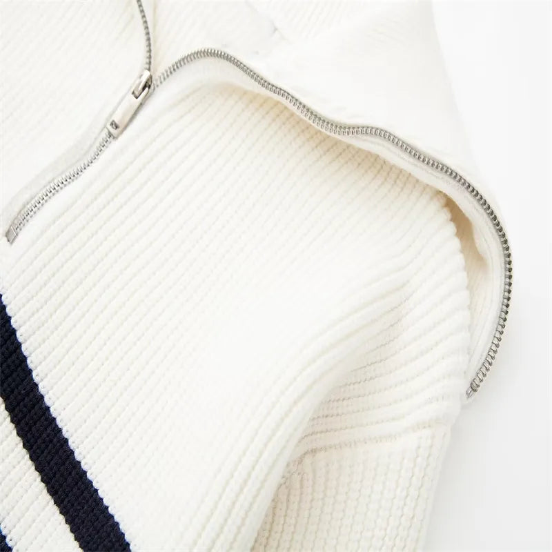 Laurent™ | Pull zippé rayé