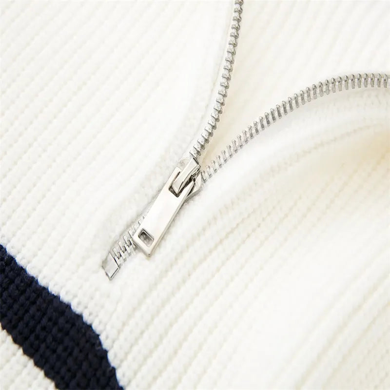 Laurent™ | Pull zippé rayé