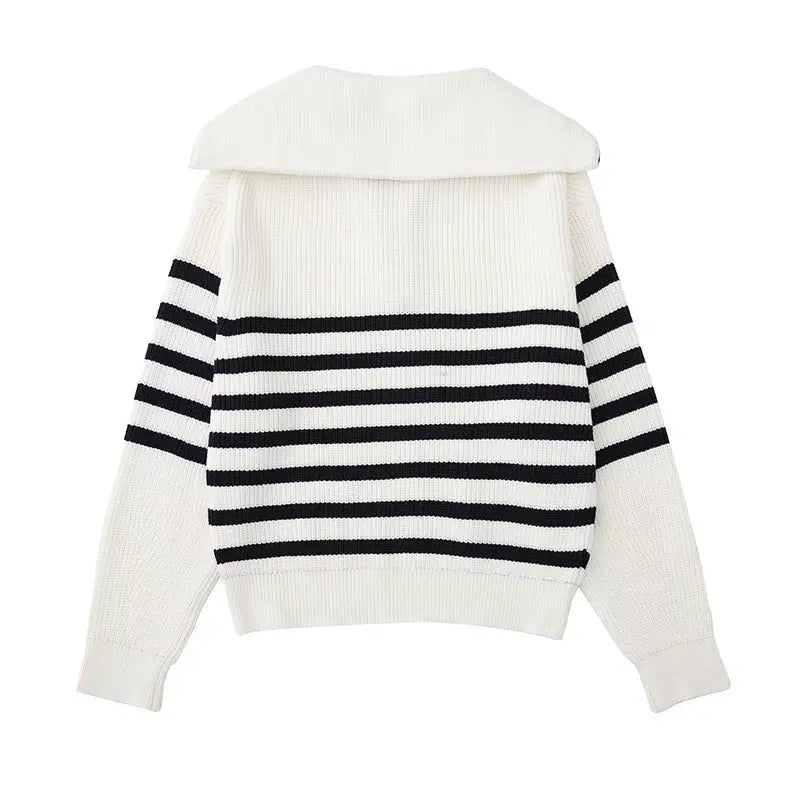 Laurent™ | Pull zippé rayé