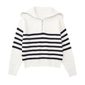 Laurent™ | Pull zippé rayé