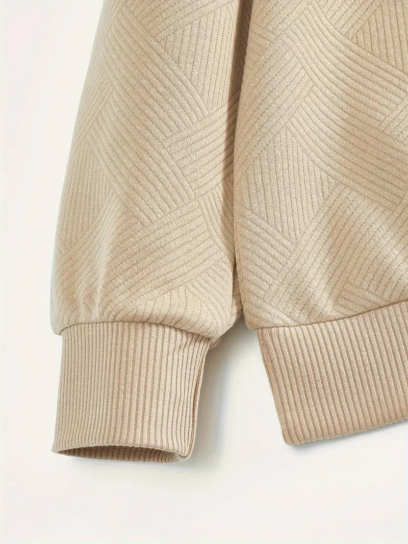 Elliot - Retro Zip-Up Sweater with Geometric Design