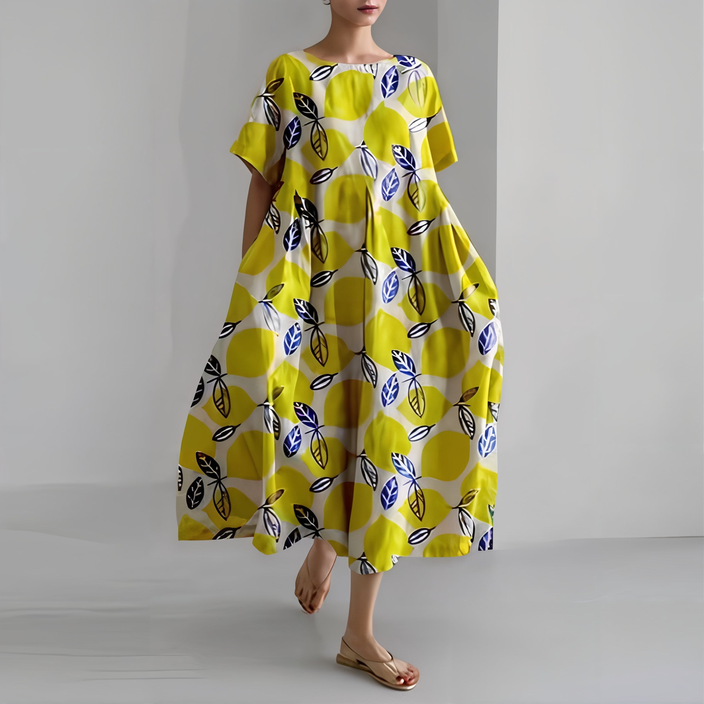 Élise - Robe maxi fleurie décontractée