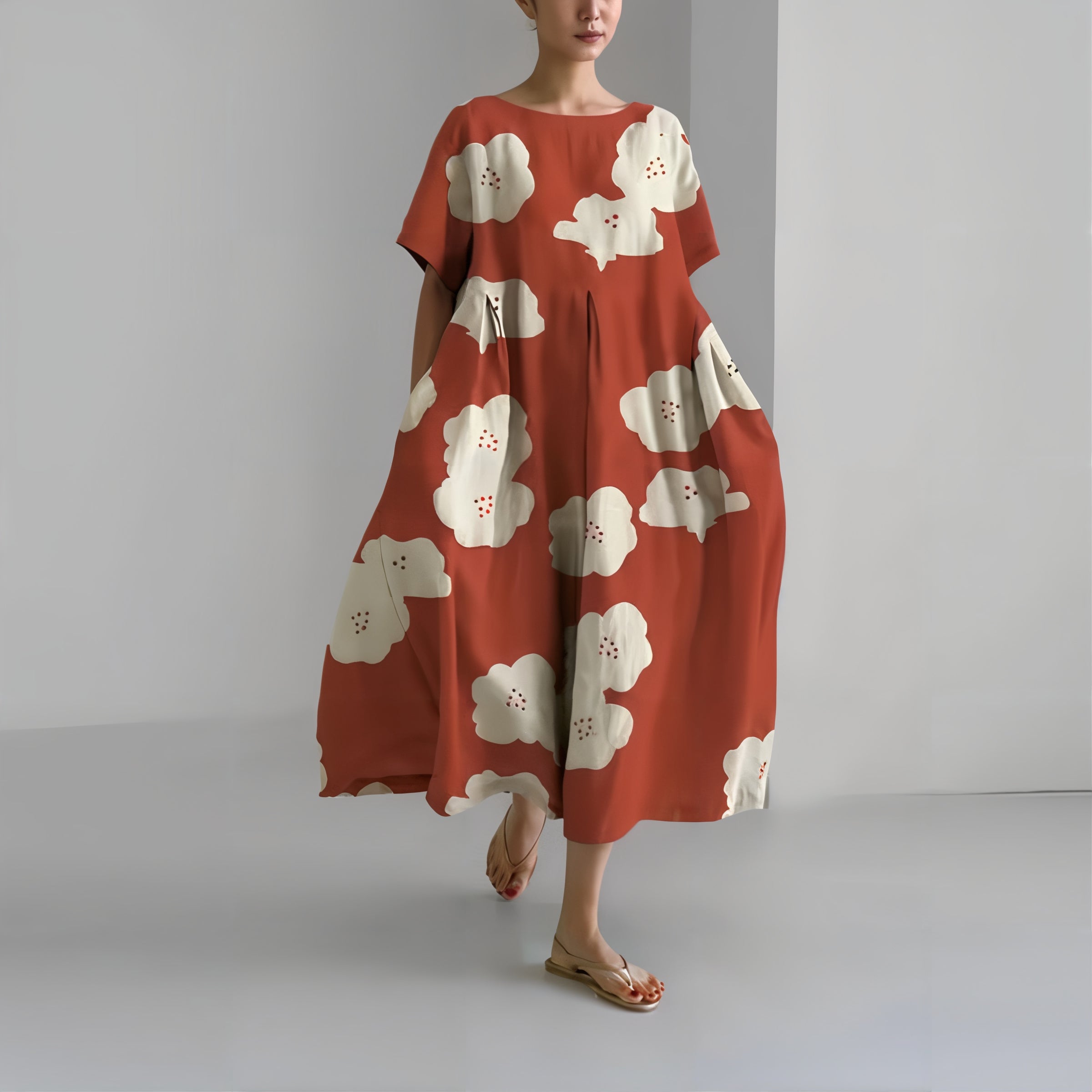 Élise - Robe maxi fleurie décontractée