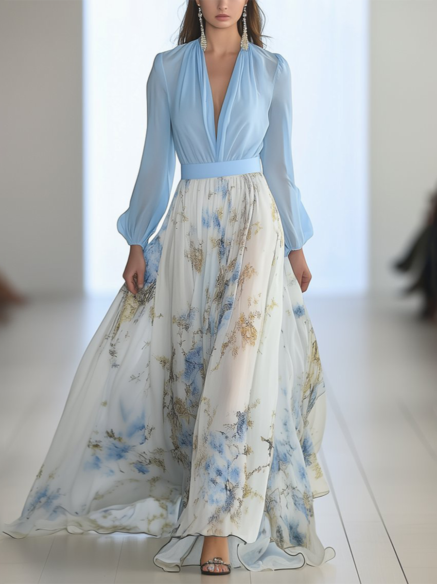 Elena | Robe maxi avec imprimé floral Éblouissant