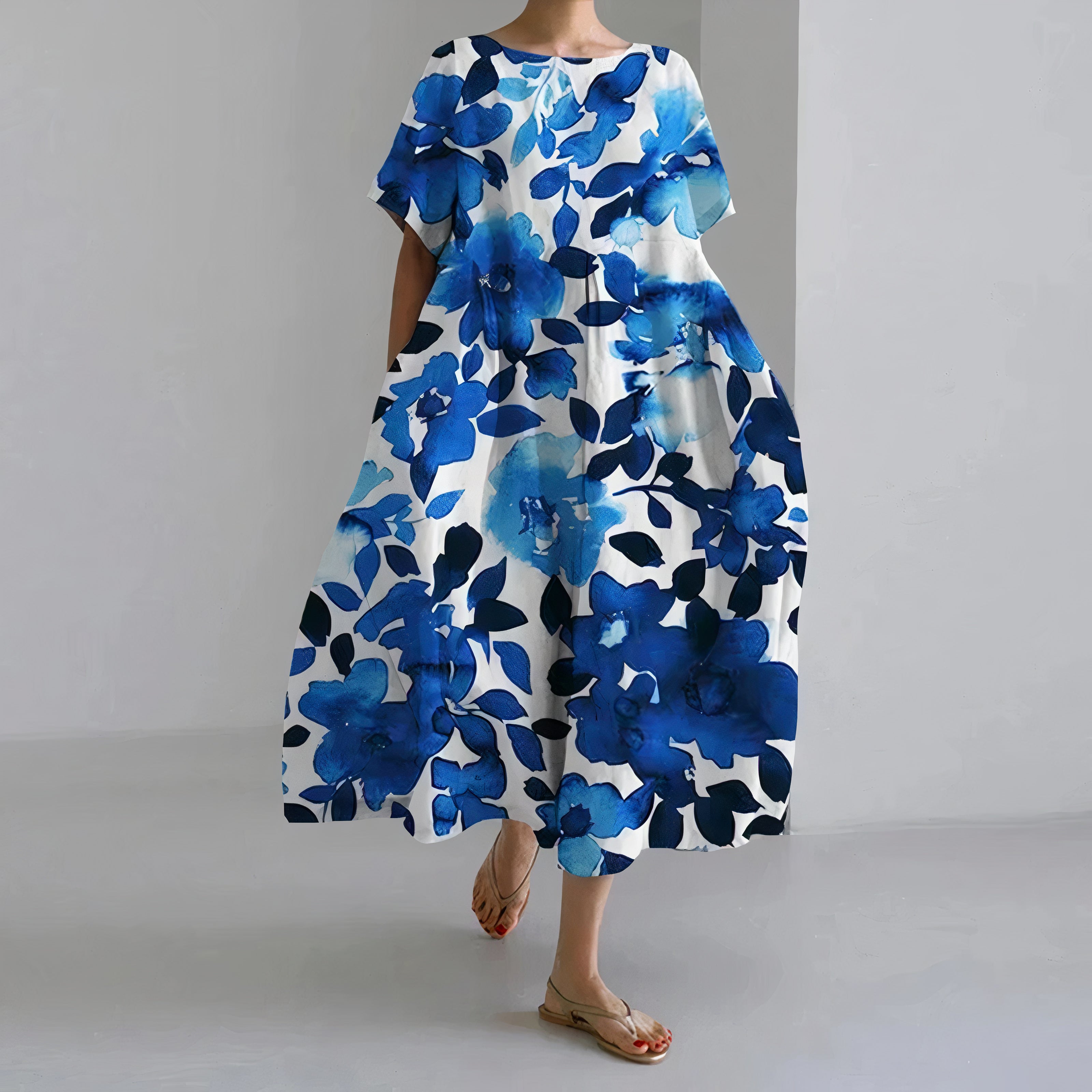 Élise - Robe maxi fleurie décontractée