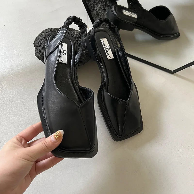 Lidia™ | Sandales Slingback à Bout Carré