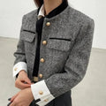 Camille - Veste Cropped à Carreaux Élégante