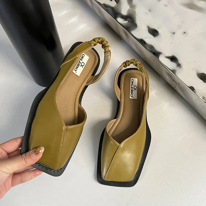 Lidia™ | Sandales Slingback à Bout Carré