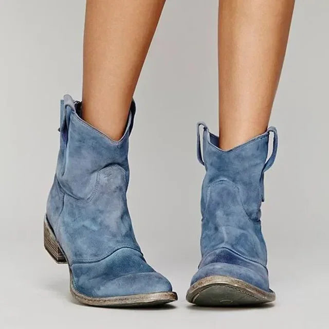 Elena™ | Bottines Cowboy Vintage en Cuir