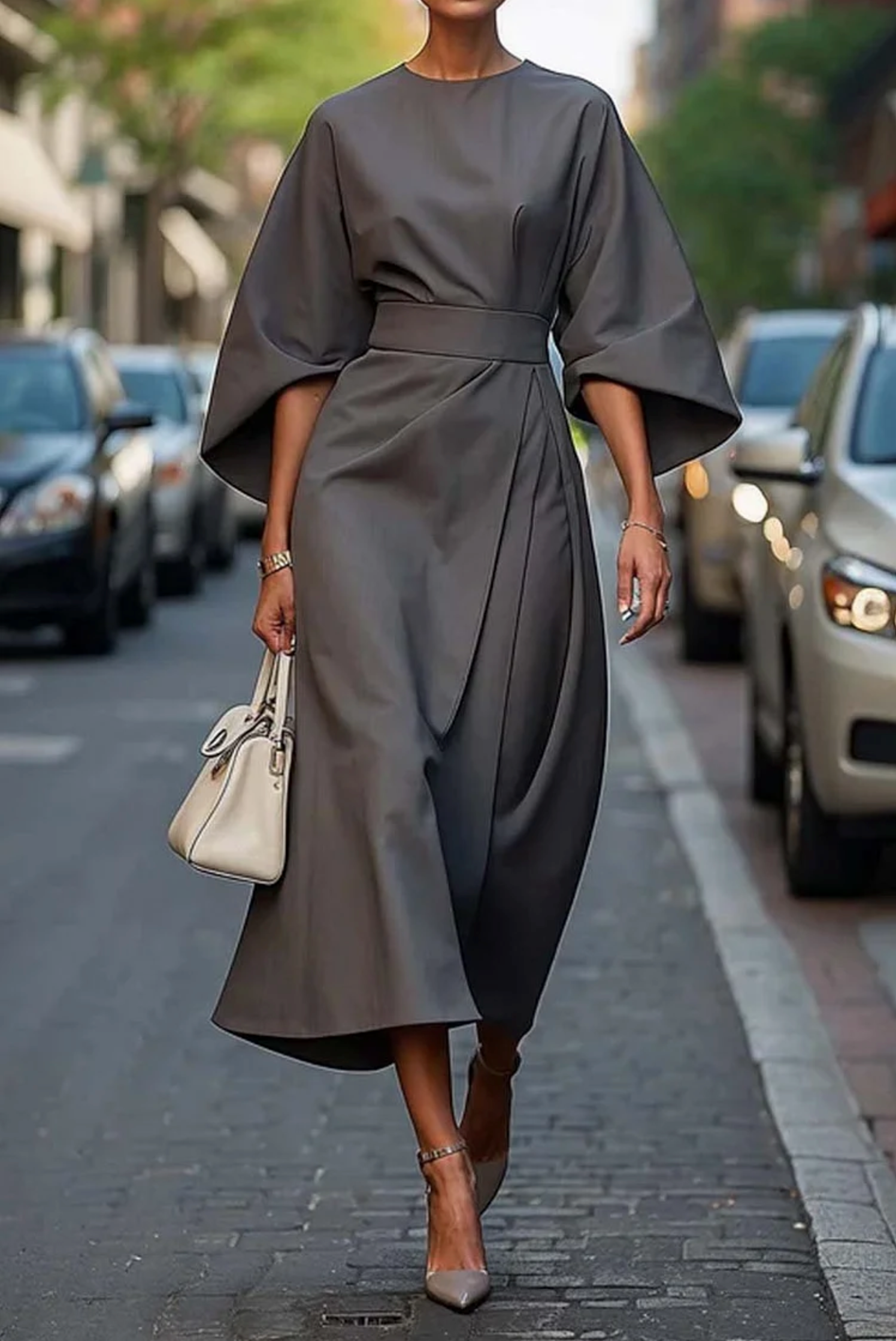 Luciana™ | Robe Élégante avec Manches Lanternes