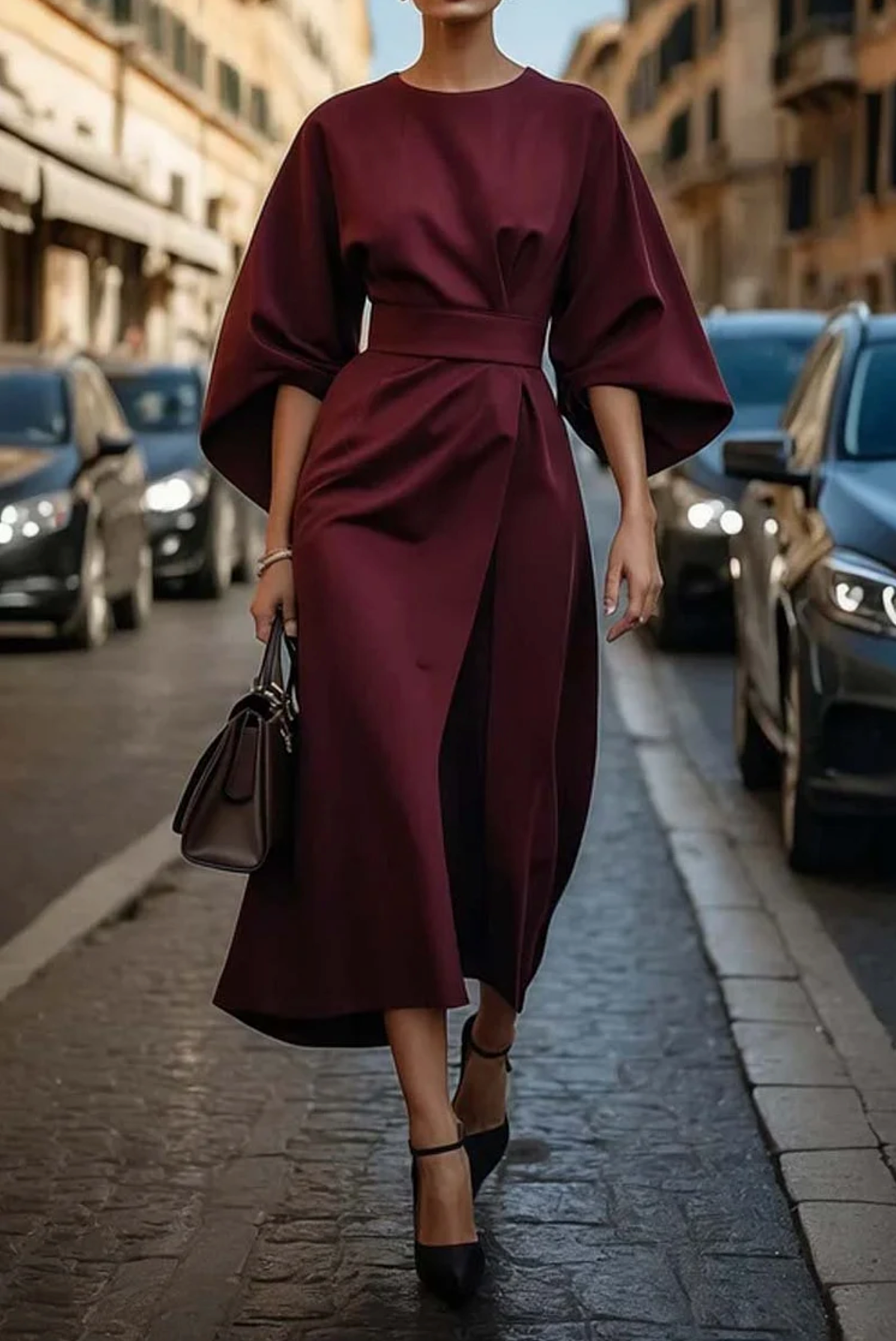 Luciana™ | Robe Élégante avec Manches Lanternes
