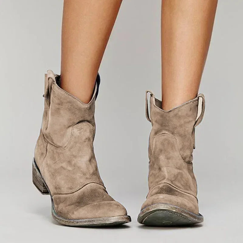 Elena™ | Bottines Cowboy Vintage en Cuir