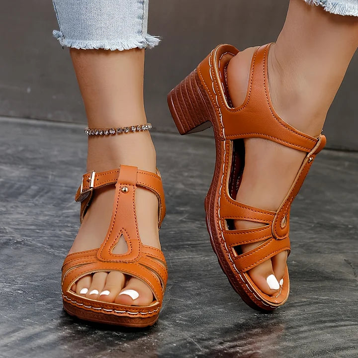 Elisa | Sandales orthopédiques à la mode avec semelle plateforme épaisse