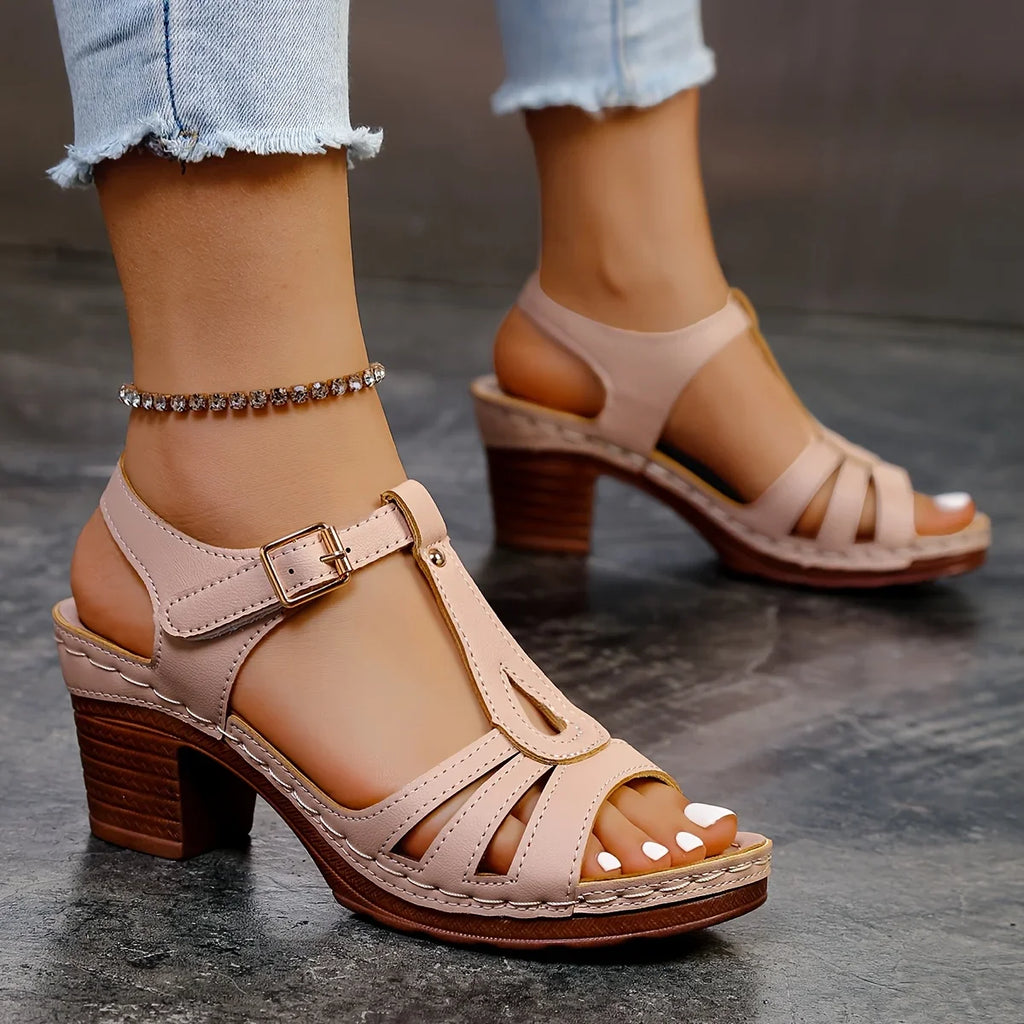 Elisa | Sandales orthopédiques à la mode avec semelle plateforme épaisse