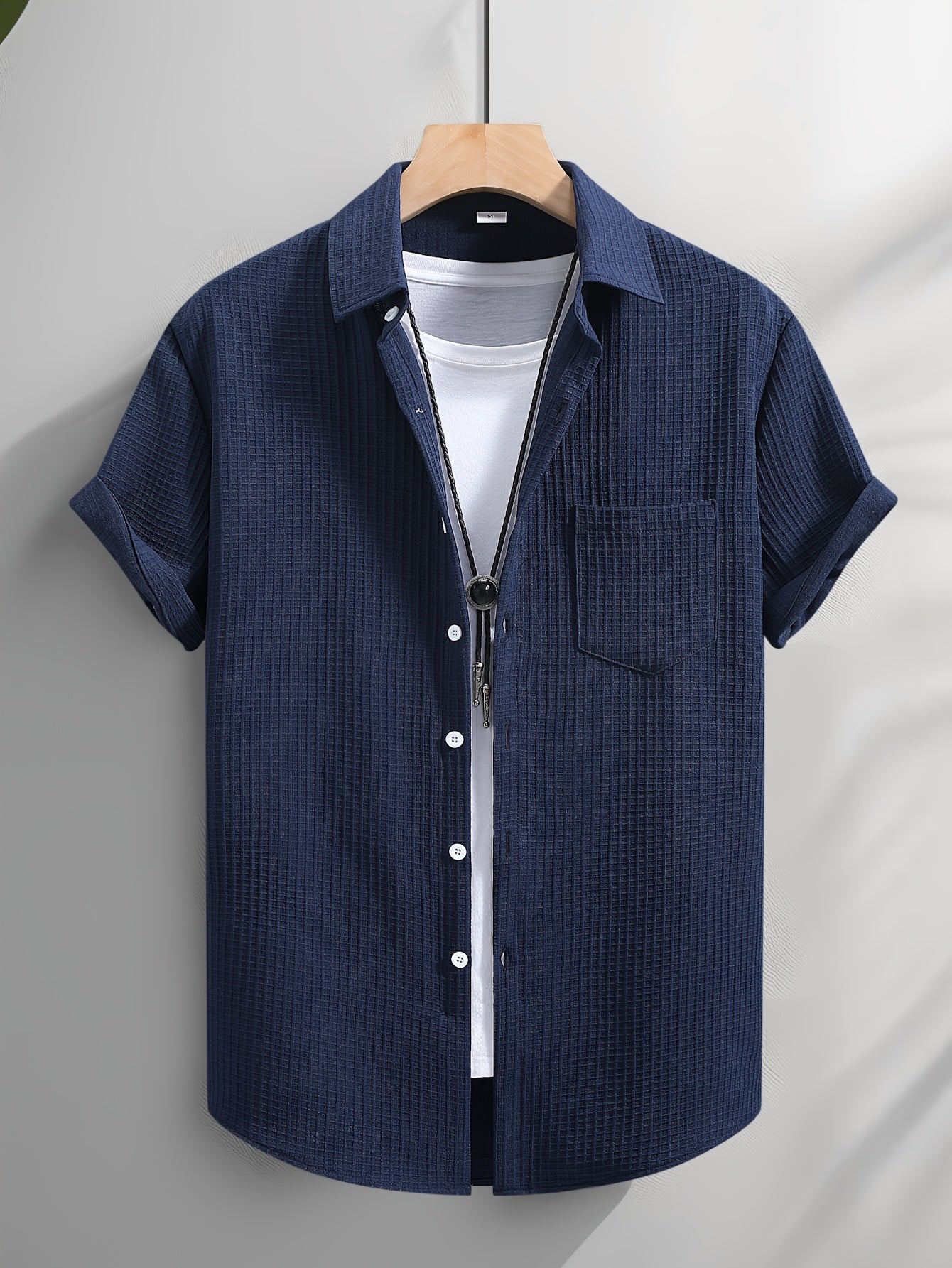 Laurent™ | Chemise Texturée Marine Chic