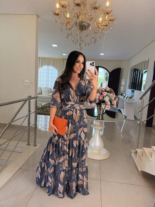 CLAUDIA | Robe Longue Fleurie avec Coupe Confortable pour Jours Élégants