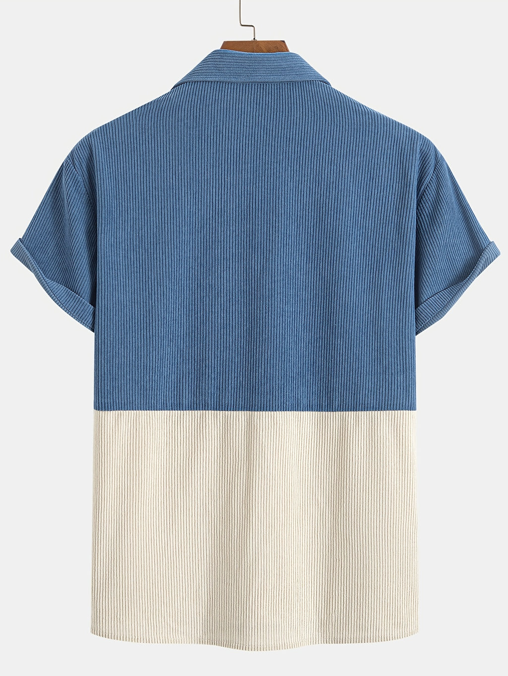 Laurent™ | Chemise Bicolore Lin Bleu